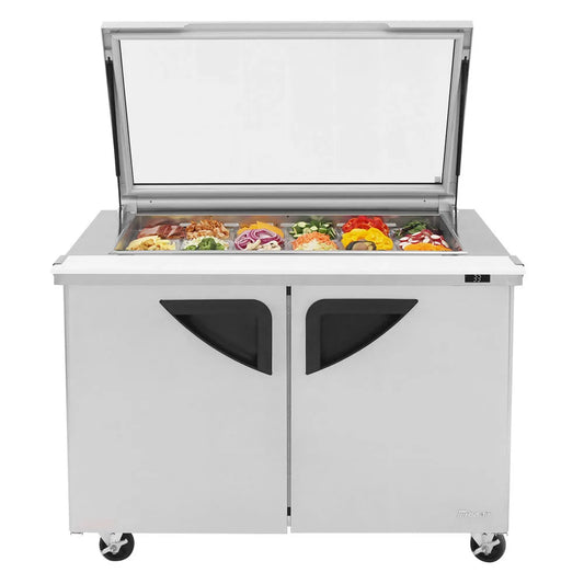 Turbo Air TST-48SD-18-N-GL 48" Super Deluxe Mega Top Sandwich/Salad Prep Table w/ Refrigerated Base, 115v