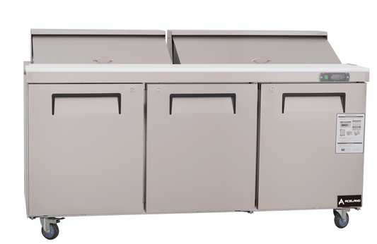 ⚡Flash Sale⚡Aceland ASR-72B Stainless Steel Three Door Food Prep Refrigerator-72 Inches