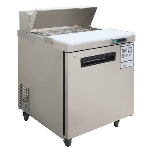 Aceland ASR-27B Stainless Steel Single Door Food Prep Table Refrigerator-28 Inches