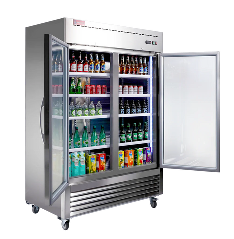 Commercial Refrigerator 2 Glass Door, WESTLAKE 54" W Merchandiser Reach-in Cooler Upright Fridge 49 Cu.ft for Restaurant, Bar, Shop, Retail Commercial Refrigerator 2 Glass Door, WESTLAKE 54" W Merchandiser Reach-in Cooler Upright Fridge 49 Cu.ft for Restaurant, Bar, Shop, Retail