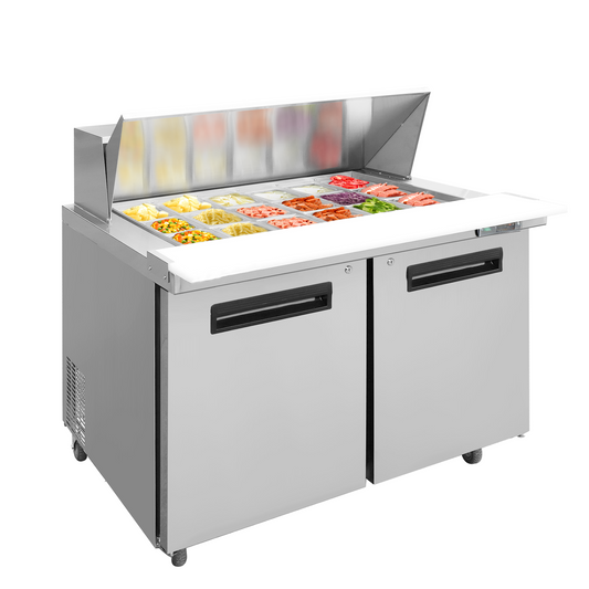 Aceland ASR-48BM Stainless Steel 48" Mega Top Food Prep Table Refrigerator