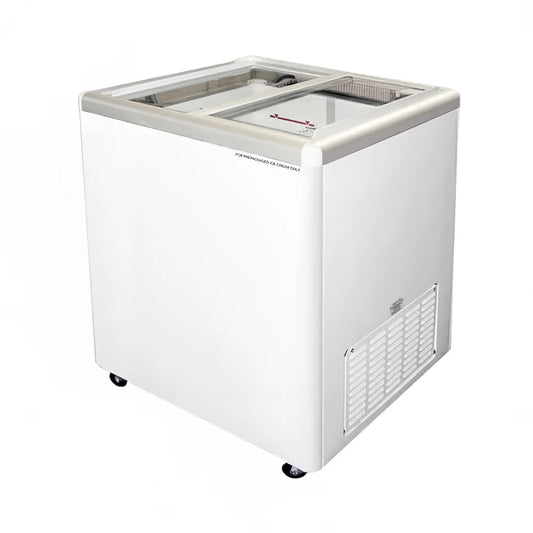 Excellence Industries EURO-8HC 33 1/4" Mobile Ice Cream Freezer w/ 6 Tub Capacity - White, 115v