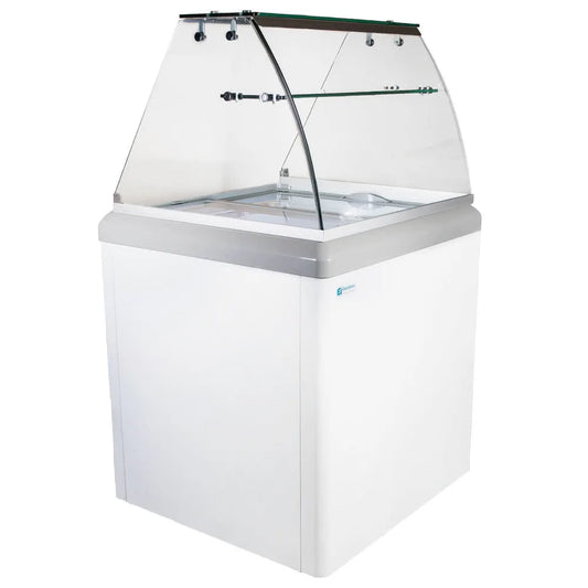 Excellence Industries HBG-4HC 28 1/2" Stand Alone Gelato Dipping Cabinet w/ 4 Pan Capacity - White, 115v