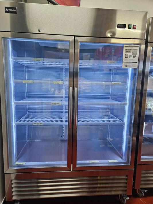 ⚡Flash Sale⚡Aceland AR-49BG Reach In Double Glass Door Refrigerator-49 Cubic Feet