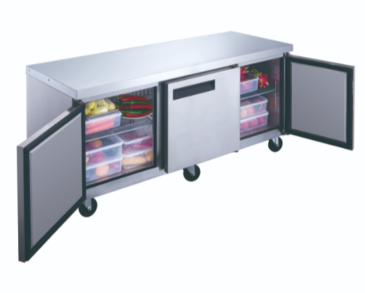 Dukers DUC72F 3-Door Undercounter Commercial Freezer in Stainless Steel