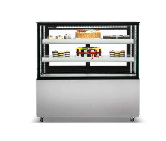 Aceland CW-470 60" Square Glass Stainless Steel Refrigerated Bakery Display Case