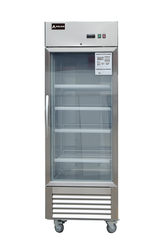 Aceland AF-23BG Reach In Single Glass Door Freezer-23 Cubic Feet
