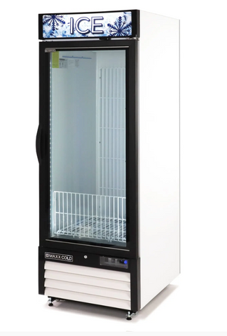 MXM1-23FHC-ICE Maxx Cold Single Glass Door Ice Merchandiser Freezer, 23 cu. ft. Storage Capacity, in White MXM1-23FHC-ICE Maxx Cold Single Glass Door Ice Merchandiser Freezer, 23 cu. ft. Storage Capacity, in White