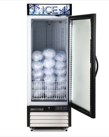 MXM1-23FHC-ICE Maxx Cold Single Glass Door Ice Merchandiser Freezer, 23 cu. ft. Storage Capacity, in White MXM1-23FHC-ICE Maxx Cold Single Glass Door Ice Merchandiser Freezer, 23 cu. ft. Storage Capacity, in White