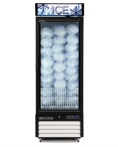 MXM1-23FHC-ICE Maxx Cold Single Glass Door Ice Merchandiser Freezer, 23 cu. ft. Storage Capacity, in White MXM1-23FHC-ICE Maxx Cold Single Glass Door Ice Merchandiser Freezer, 23 cu. ft. Storage Capacity, in White