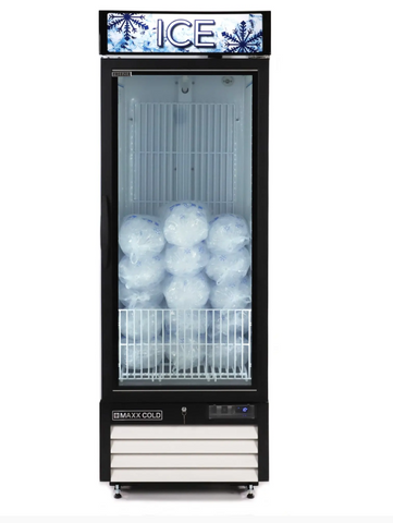 MXM1-23FHC-ICE Maxx Cold Single Glass Door Ice Merchandiser Freezer, 23 cu. ft. Storage Capacity, in White MXM1-23FHC-ICE Maxx Cold Single Glass Door Ice Merchandiser Freezer, 23 cu. ft. Storage Capacity, in White