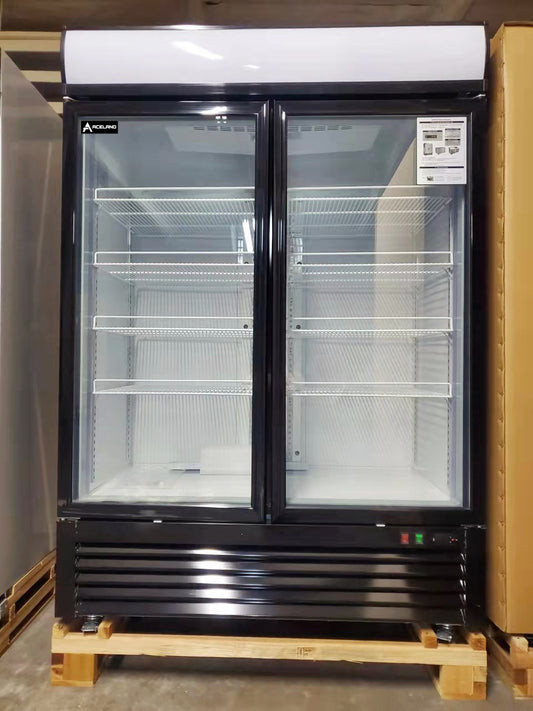 Aceland APF-49BG 54.1" Reach In Double Swing Glass Door Freezer-49 Cubic Feet