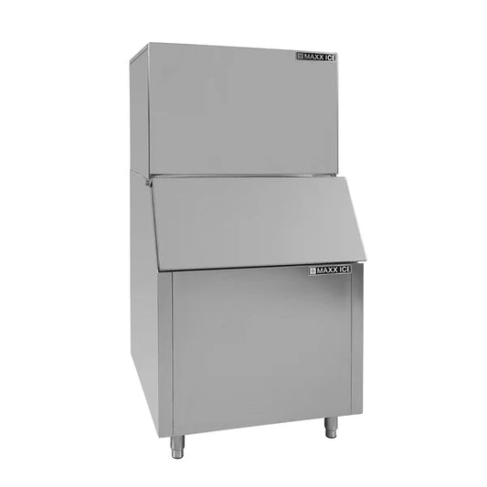 Maxx Ice Modular Ice Machine, 30"W, 1000 lbs Capacity, and Storage Bin, 30"W, 400 lbs Ice Storage Capacity, in Stainless Steel (MIM1000B)
