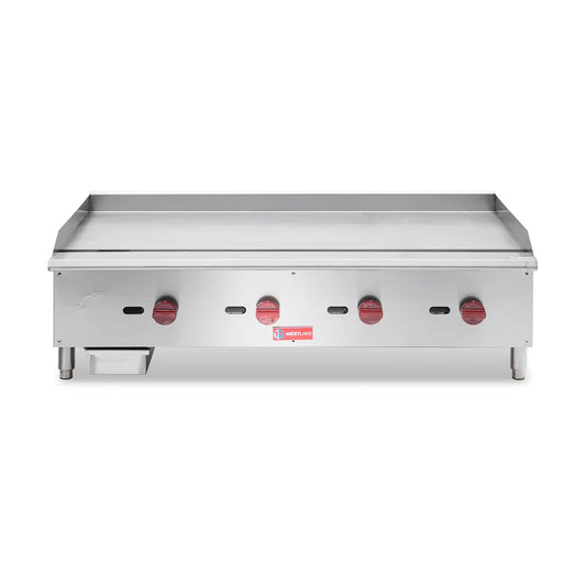 Commercial Gas Griddle, WESTLAKE EGG-48S 48" Countertop Griddle 4 Burner Plate Grill 120,000 BTU