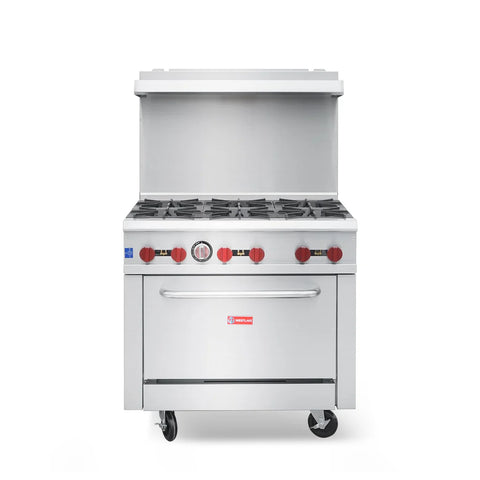 RGR36 Commercial Gas Range & Stove, WESTLAKE 6 Burner 36" Commercial Gas Range with Standard Oven - 210,000 BTU RGR36 Commercial Gas Range & Stove, WESTLAKE 6 Burner 36" Commercial Gas Range with Standard Oven - 210,000 BTU