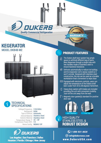 Dukers DKB48-M2 Dual Tap Kegerator Dukers DKB48-M2 Dual Tap Kegerator