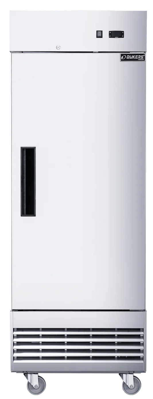 Dukers D28EF Compact Single Door Commercial Freezer in Stainless Steel