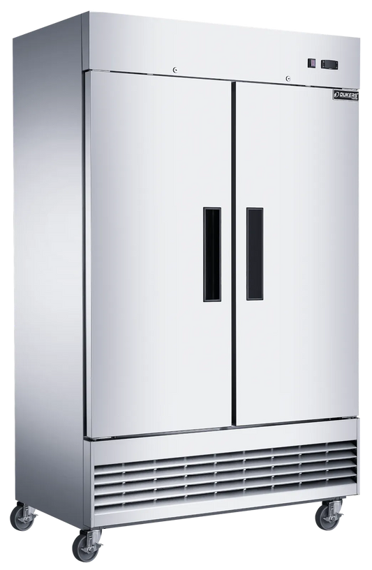 Dukers D47EF Compact 2-Door Commercial Freezer in Stainless Steel