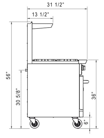 Dukers DCR36-4B12GM 36″ Gas Range with Four (4) Open Burners & 12″ Griddle Dukers DCR36-4B12GM 36″ Gas Range with Four (4) Open Burners & 12″ Griddle