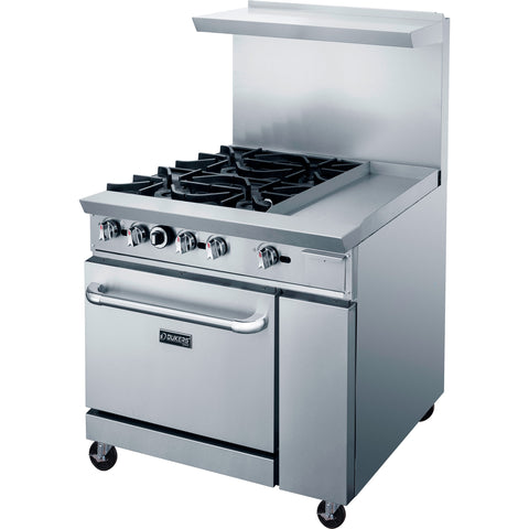 Dukers DCR36-4B12GM 36″ Gas Range with Four (4) Open Burners & 12″ Griddle Dukers DCR36-4B12GM 36″ Gas Range with Four (4) Open Burners & 12″ Griddle