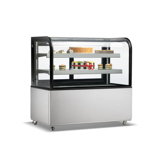 Aceland CW-370Y 48" CURVED Glass Stainless Steel Refrigerated Bakery Disp