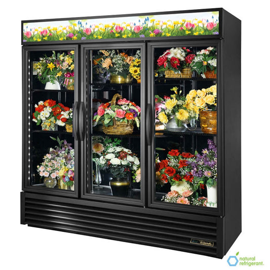 True GDM-72FC-HC~TSL01 78" Triple Swing Glass Door Refrigerated Floral Case