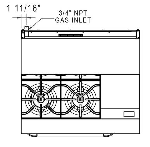 Dukers DCR36-4B12GM 36″ Gas Range with Four (4) Open Burners & 12″ Griddle Dukers DCR36-4B12GM 36″ Gas Range with Four (4) Open Burners & 12″ Griddle