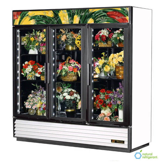 True GDM-72FC-HC~TSL01 78" Triple Swing Glass Door Refrigerated Floral Case