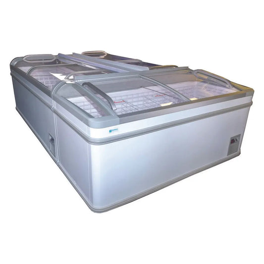 Excellence HR-21H (SIDE) 83" Curved Lid Dual Temp Ice Cream Display Freezer, 30.9 cu. ft.