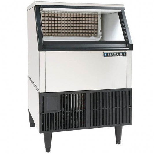 Maxx Ice MIM250 Self-Contained Ice Machine, 250 lbs, Full Dice Cubes, Storage Bin, Stainless Steel/Black Trim