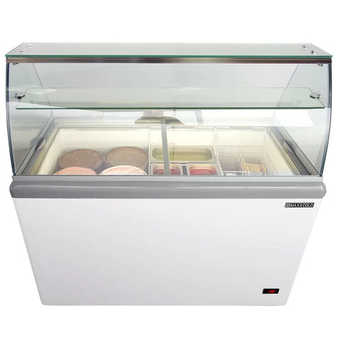 Maxx Cold MXDC-8 51" Curved Glass Ice Cream Dipping Cabinet Maxx Cold MXDC-8 51" Curved Glass Ice Cream Dipping Cabinet