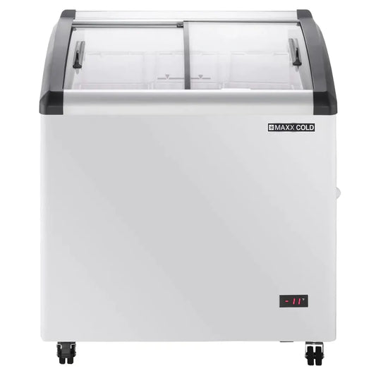 Maxx Cold MXF32CHC-3 32" Curved Lid Ice Cream Display Freezer, 4.87 cu. ft.