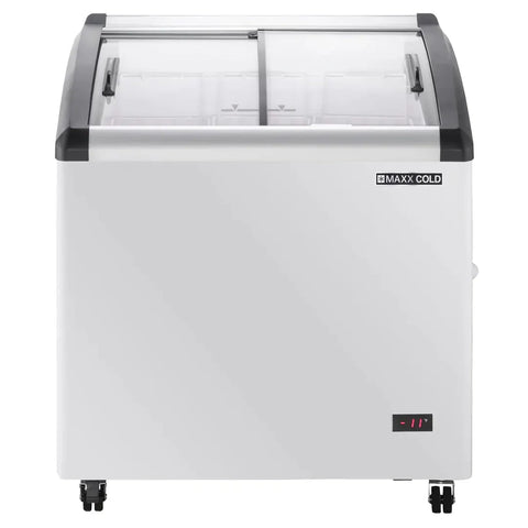 Maxx Cold MXF32CHC-3 32" Curved Lid Ice Cream Display Freezer, 4.87 cu. ft. Maxx Cold MXF32CHC-3 32" Curved Lid Ice Cream Display Freezer, 4.87 cu. ft.