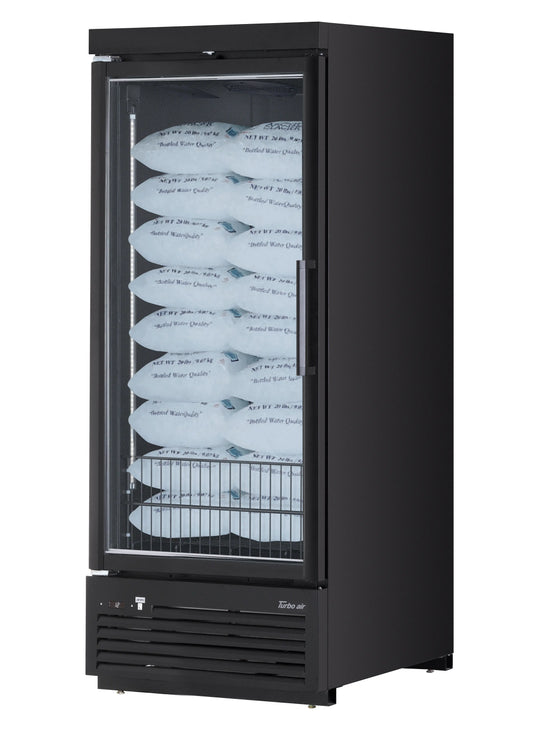 Turbo Air TJMI-30SDW(B)-N 37" Indoor Ice Merchandiser w/ Glass Door, Auto Defrost, 32 cu. ft.