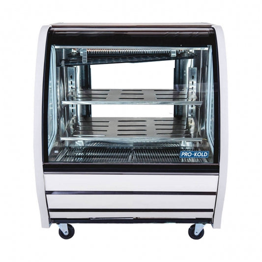 Pro-Kold DDC 40 Refrigerated Curved Glass Deli Display Case - 40"W