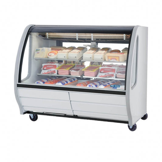 Pro-Kold DDC 60 Refrigerated Curved Glass Deli Display Case - 56"W