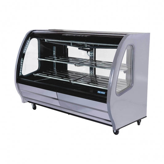 Pro-Kold DDC 80 Refrigerated Curved Glass Deli Display Case - 74"W