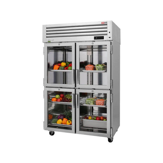 Turbo Air PRO-77R-GSH-N Three Section Reach-In Refrigerator w/ 3 Glass & 3 Solid Half Doors, Top Mount, 75 cu. ft.
