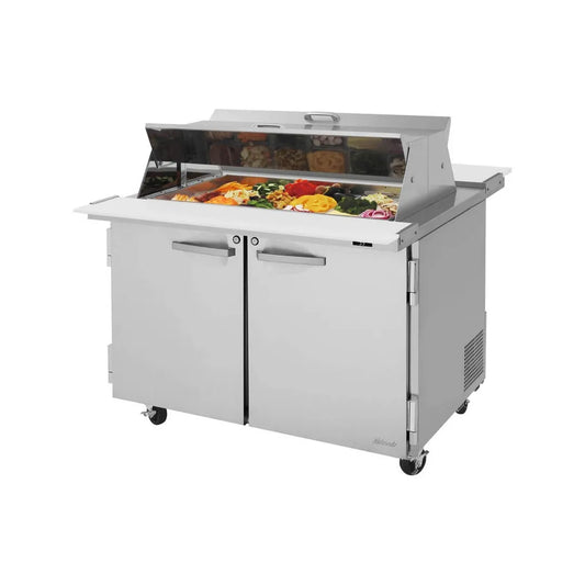 Turbo Air PST-48-18-N-DS 48" TMega Top Sandwich/Salad Prep Table w/ 2 Doors, 18 Pans