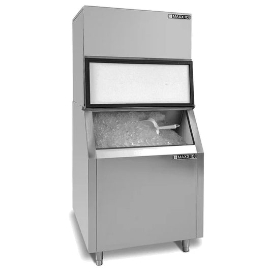 Maxx Ice Modular Ice Machine, 30"W, 1000 lbs Capacity, and Storage Bin, 30"W, 400 lbs Ice Storage Capacity, in Stainless Steel (MIM1000B)
