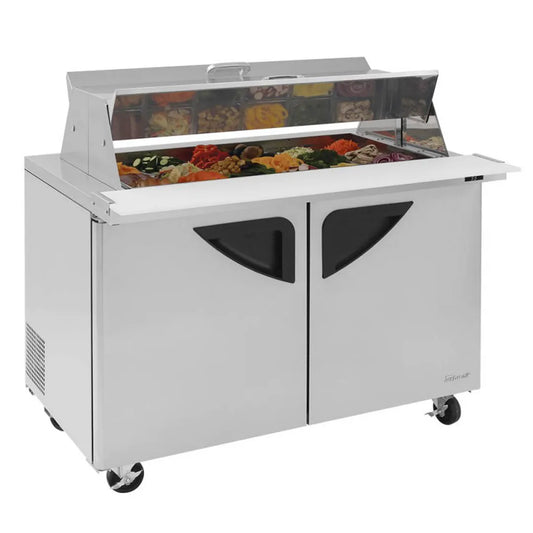 Turbo Air TST-48SD-18-N-SL 48" Mega Top Sandwich/Salad Prep Table w/ 2 Doors, 18 Pans