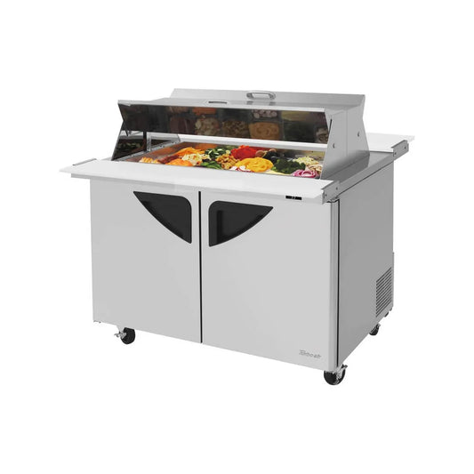 Turbo Air TST-48SD-18-N-SL 48" Mega Top Sandwich/Salad Prep Table w/ 2 Doors, 18 Pans