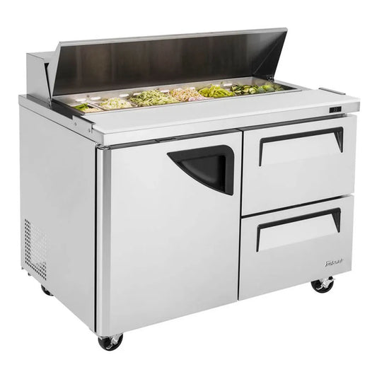 Turbo Air TST-48SD-D2-N 48" Sandwich / Salad Prep Table w/ 2 Drawers & 1 Door, 12 Pans