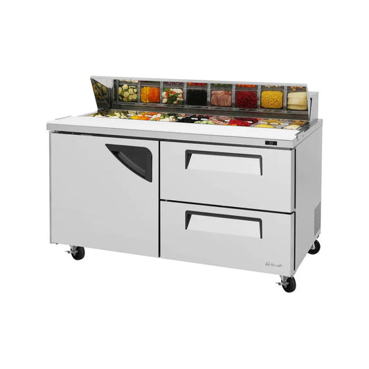 Turbo Air TST-60SD-D2-N 60" Sandwich / Salad Prep Table w/ 2 Drawers & 1 Door, 16 Pans