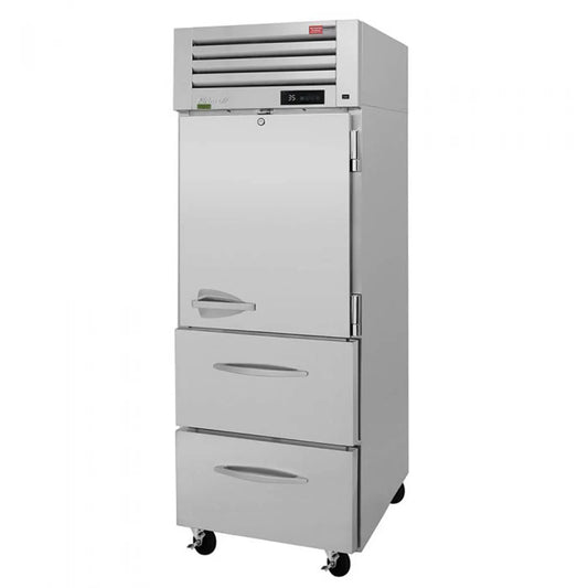 Turbo Air PRO-26R-D2-N 29" One Section Reach-In Refrigerator w/ Solid Half Door & 2 Drawers, Top Mount, Stainless Steel, 25 cu. ft.