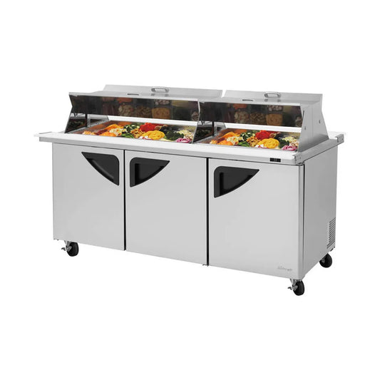 Turbo Air TST-72SD-30-N-DS 72" Mega Top Sandwich/Salad Prep Table w/ 3 Doors, 30 Pans