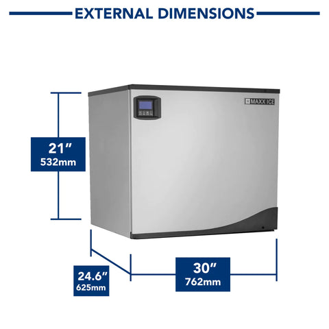 Maxx Ice MIM500N Intelligent Series Modular Ice Machine, 30"W, 521 lbs, Energy Star, in Stainless Steel Maxx Ice MIM500N Intelligent Series Modular Ice Machine, 30"W, 521 lbs, Energy Star, in Stainless Steel