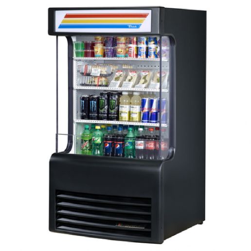 True TAC-14GS-LD 30" Black Refrigerated Glass Sided Air Curtain Merchandiser - 1