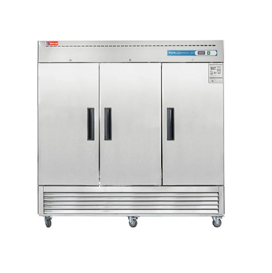 WESTLAKE WKF-82B  Commercial Freezer 82"W 3 Door 3 Section Stainless Steel Reach-in Solid Door Upright Fan Cooling 72 Cu.ft Freezer for Restaurant, Bar, Shop, etc