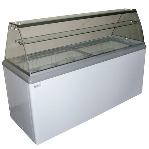 Excellence Industries HBD-12HC 70 3/4" Stand Alone Ice Cream Dipping Cabinet w/ 22 Tub Capacity - White, 115v